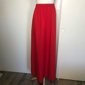 Red maxi skirt adjustable waist